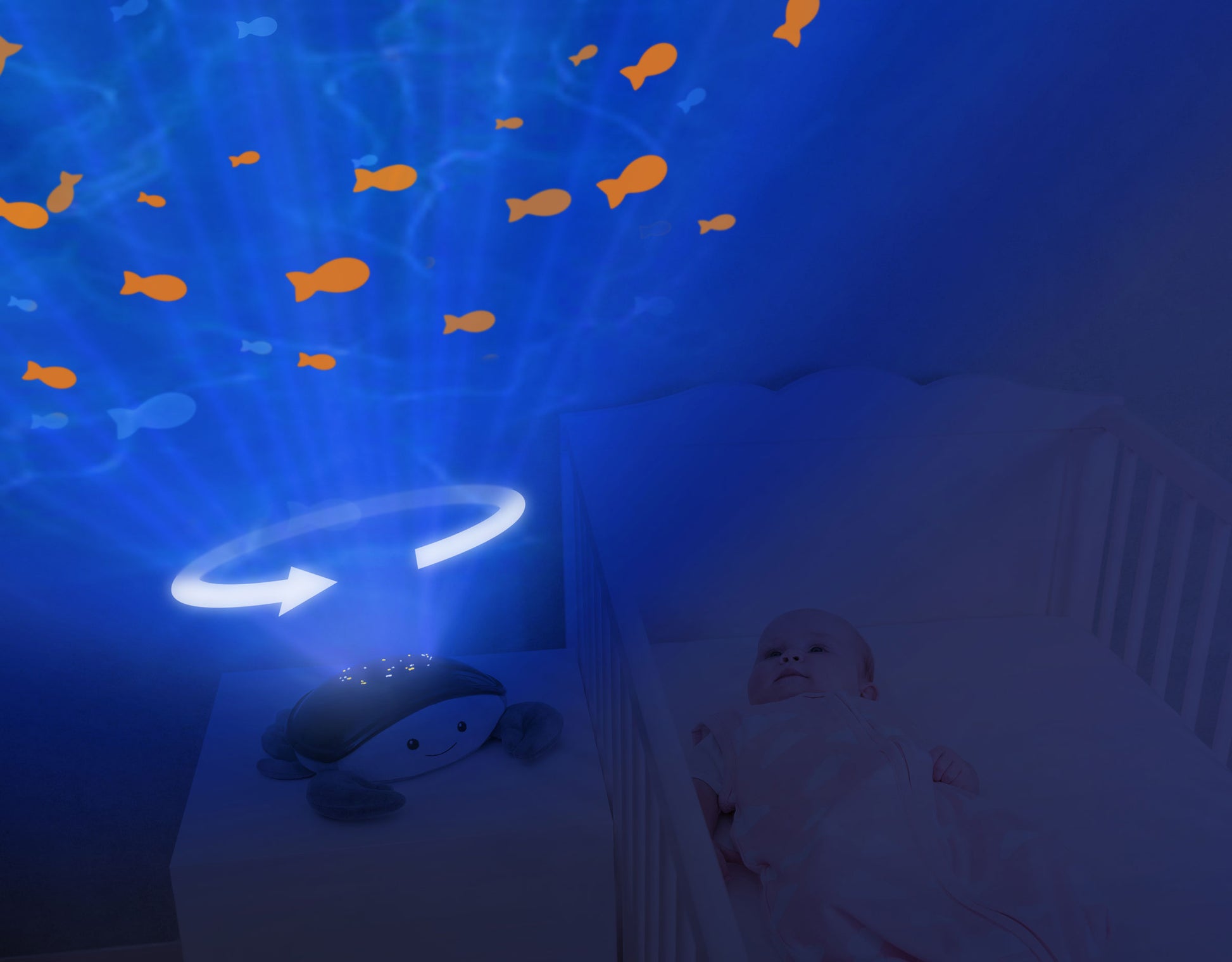 ZAZU Bedtime Projector - Cody The Crab With Ocean Projections