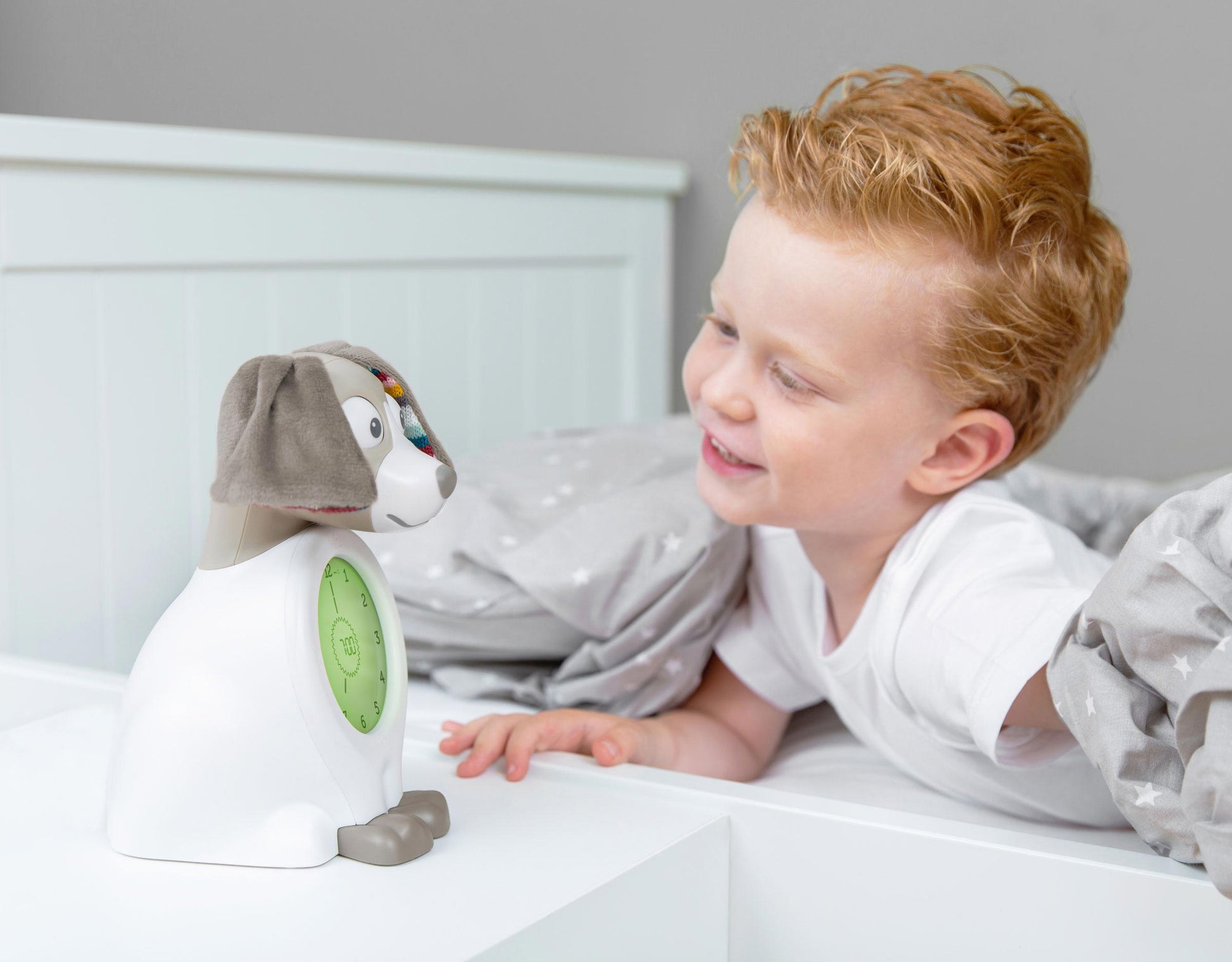 ZAZU Sleep Trainer Clock - Davy The Dog (Taupe)