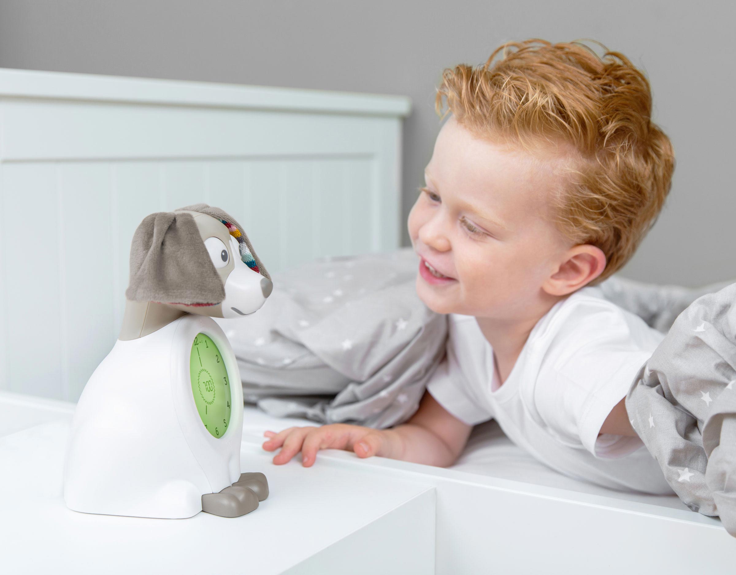 ZAZU Sleep Trainer Clock - Davy The Dog (Taupe)