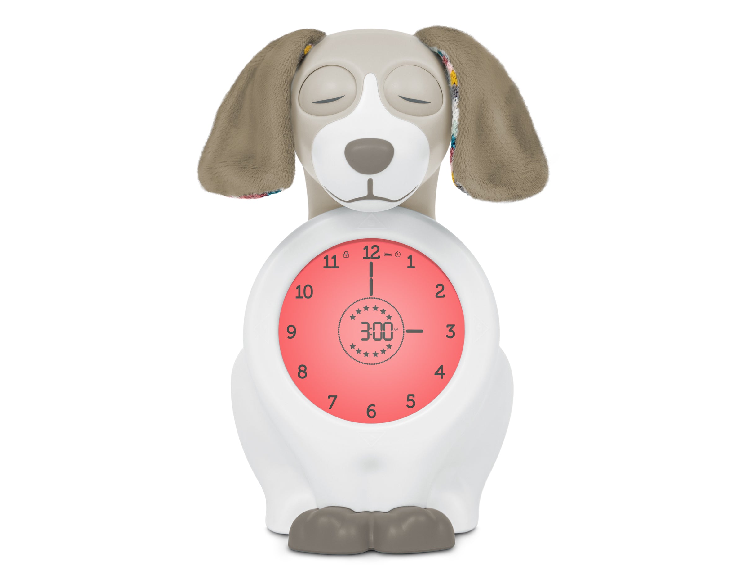 ZAZU Sleep Trainer Clock - Davy The Dog (Taupe)
