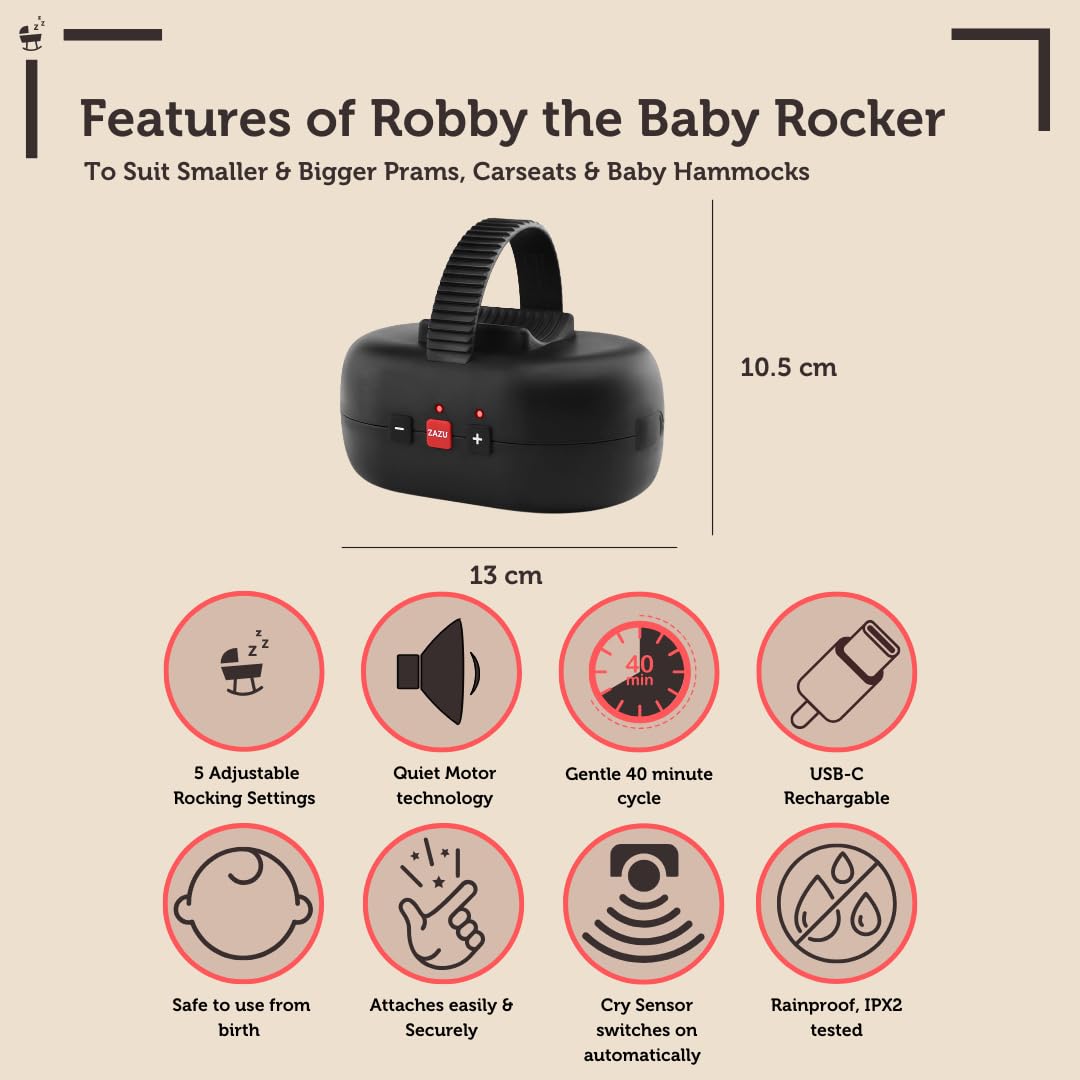 ZAZU Baby & Pram Rocker - Robby the Rocker