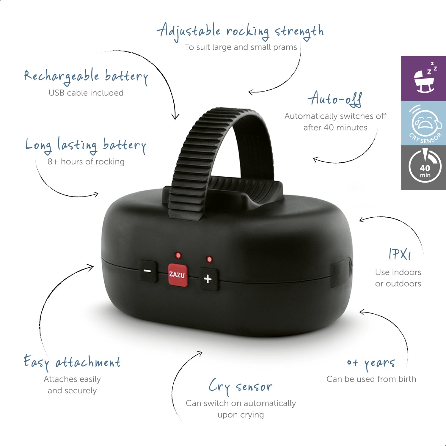 ZAZU Baby and Pram Rocker - Robby the Rocker