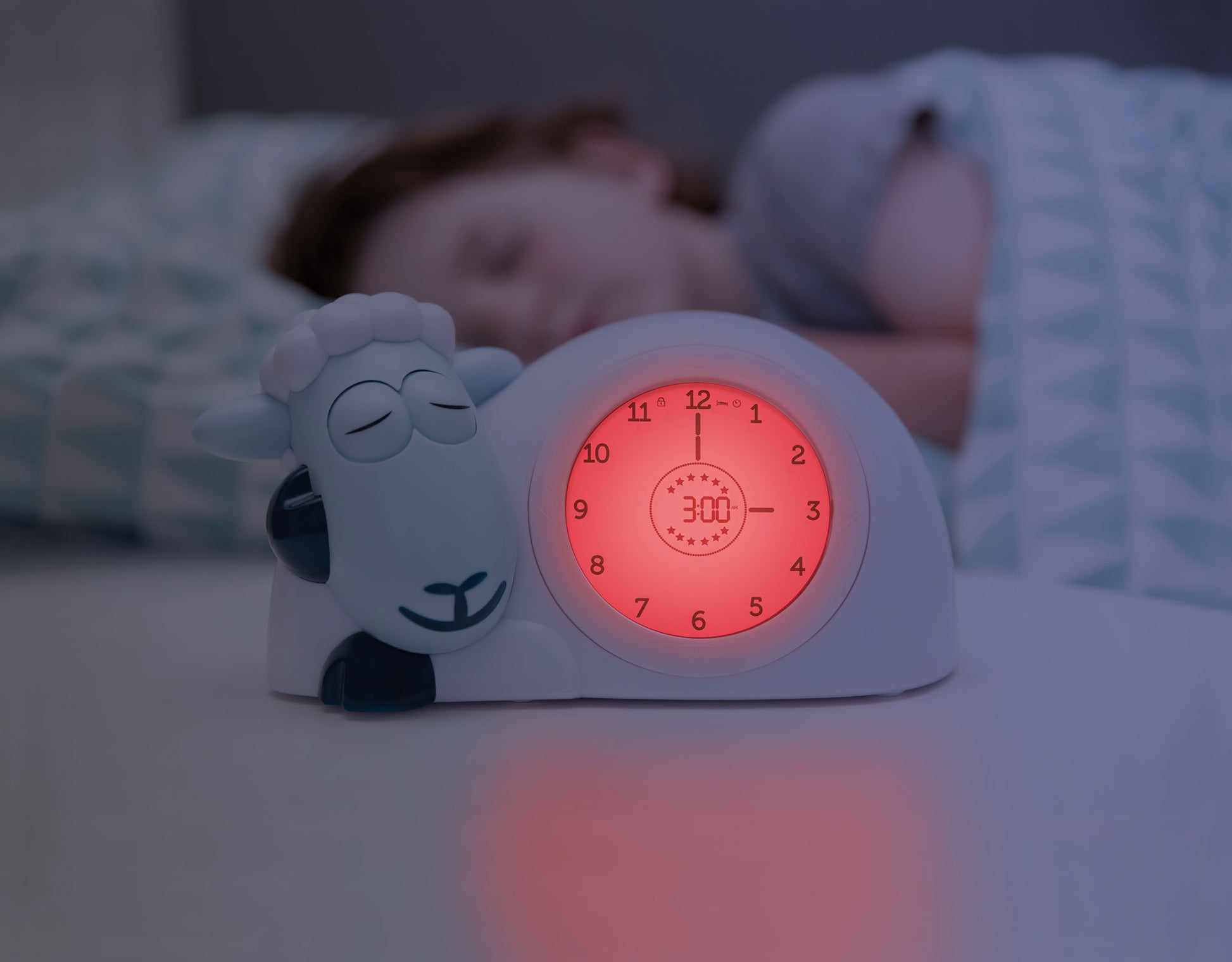 ZAZU Sleep Trainer Clock - Sam The Sheep (Grey)