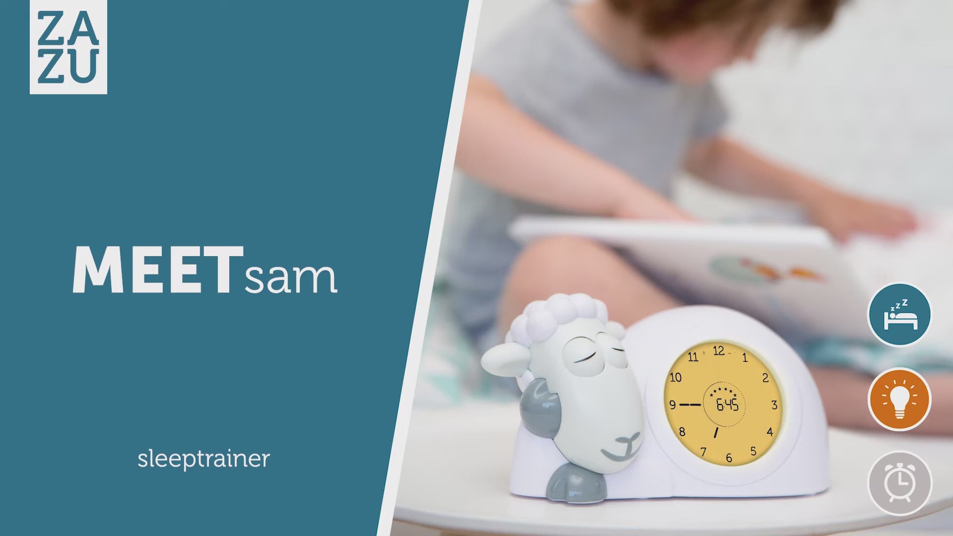 ZAZU Sleep Trainer Clock - Sam The Sheep (Camel)